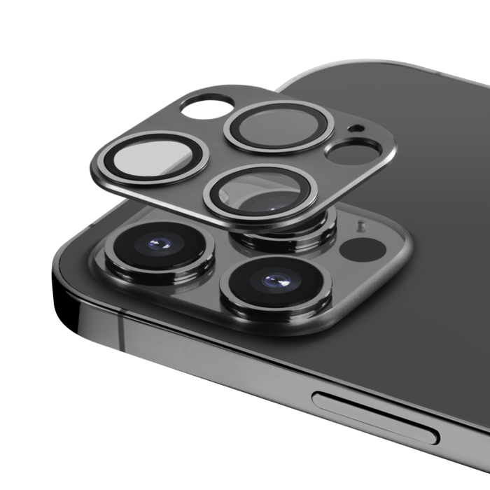 Protection en alliage métallique des objectifs photo pour Apple iPhone 12 Pro, Noir Onyx