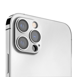 Protection en alliage métallique des objectifs photo pour Apple iPhone 12 Pro, Argent Sidéral