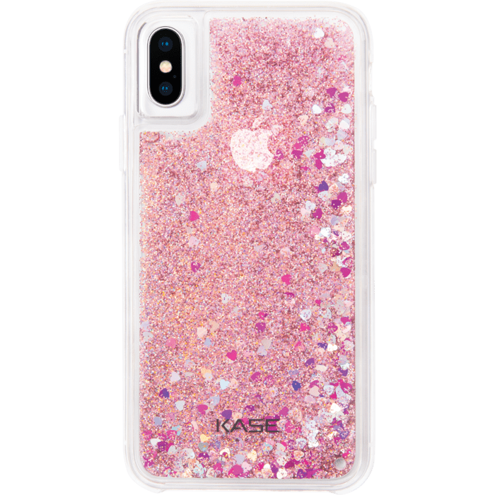 Bling Bling Coque Pailletée Hybride pour Apple iPhone X/XS, Pink Lady
