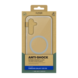 Coque antichoc magn&eacute;tique invisible Fabriqu&eacute; Avec du 75% Plastique Recycl&eacute; pour Samsung Galaxy S25 5G, Transparente