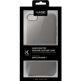 Coque en Cuir V&eacute;ritable Fabriqu&eacute;e &agrave; la Main&nbsp;pour Apple iPhone 7, Gris