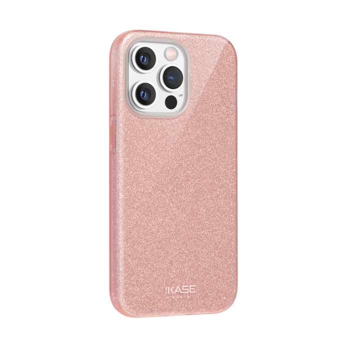 Coque slim pailletée étincelante pour Apple iPhone 13 Pro, Or Rose