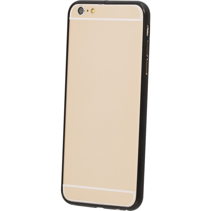 Bumper arrondi métallique pour Apple iPhone 6 (4.7 pouces), Noir lisse