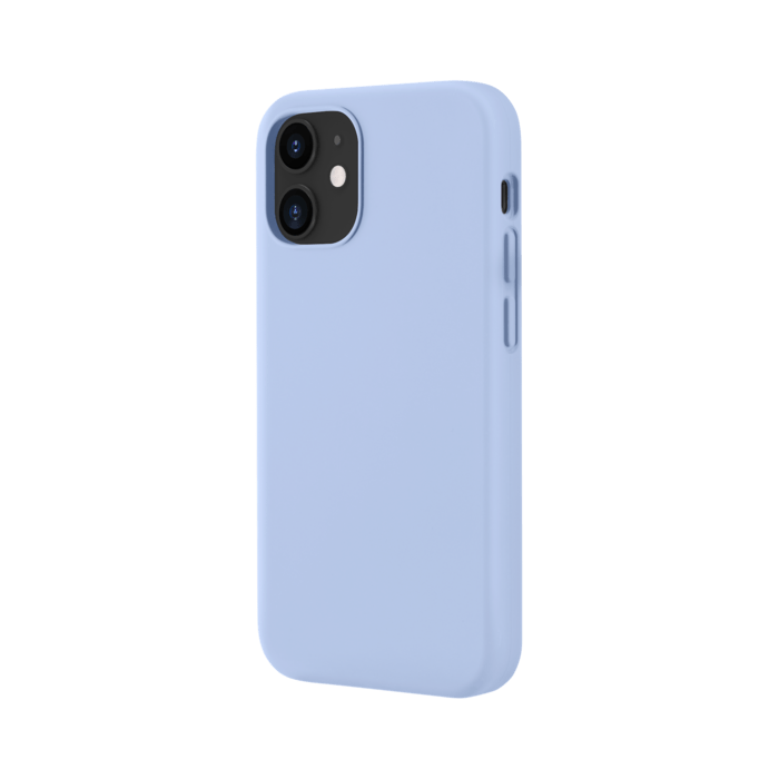 (O) Coque antichoc en gel de silicone doux pour Apple iPhone 12 mini, Bleu Lilas