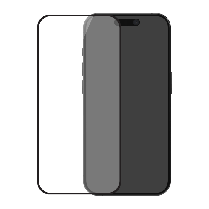 Protection d’écran antibactérienne en verre trempé ultra-résistant à bords incurvés (60% verre trempé recyclé) pour Apple iPhone 16 Pro Max, Noir