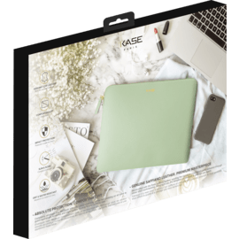 Housse en cuir véritable Saffiano pour MacBook Pro, MacBook Air et MacBook Pro Retina 13 pouces, Vert pastel