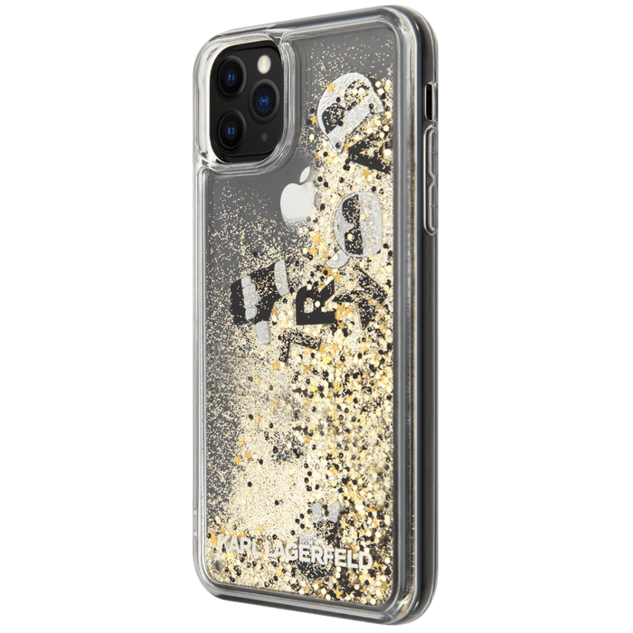 Coque Karl Lagerfeld Bling Bling avec breloques flottantes pour Apple iPhone 11 Pro Max, Or