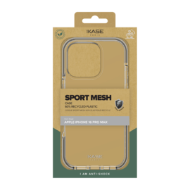 Coque Sport mesh pour 60% de plastique recycl&eacute; Apple iPhone 16 Pro Max, Noir