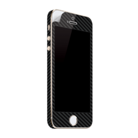 Protection Intégrale Effet Fibre de Carbone pour Apple iPhone 5, Noir