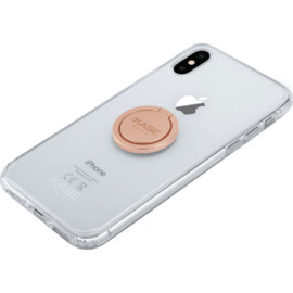 Flip magn&eacute;tique anneau accroche & support smartphone, Or rose