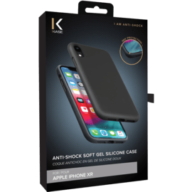 Coque antichoc en gel de silicone doux pour Apple iPhone XR, Noir satin