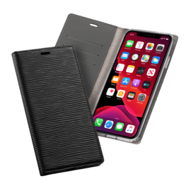 Diarycase 2.0 Coque clapet en cuir véritable avec support aimanté pour Apple iPhone 12 Pro Max, Noir Minuit
