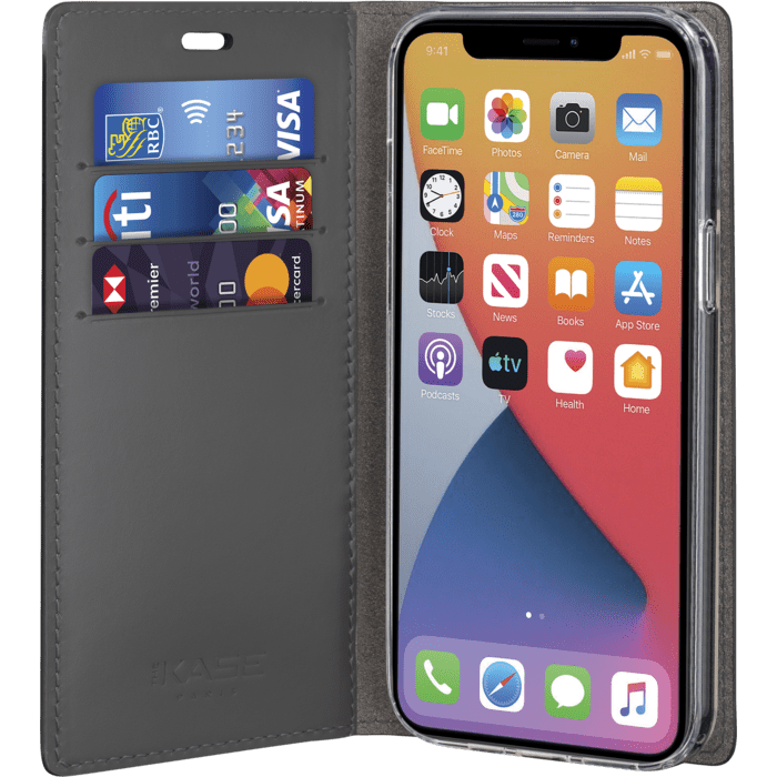 Diarycase 2.0 Coque clapet en cuir véritable avec support aimanté pour Apple iPhone 12 mini, Violet Lilas