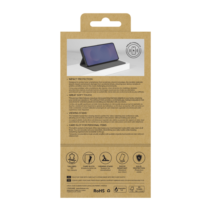 Coque clapet folio avec fente pour cartes & support pour Samsung Galaxy S25 Edge 5G, Noir