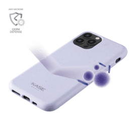 Coque antibact&eacute;rienne vegan bio 100 % z&eacute;ro d&eacute;chet pour Apple iPhone 12/12 Pro, Violet A&ccedil;a&iuml;