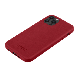 Custodia in Alcantara scamosciata per Apple iPhone 12 Pro Max, rosso rubino