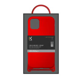 Coque en gel de silicone doux en bandouli&egrave;re pour Apple iPhone 11, Rouge Ardent