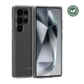 Coque hybride invisible fabriqu&eacute; avec 83% de plastique recycl&eacute; pour Samsung Galaxy S25 Ultra 5G, Transparente