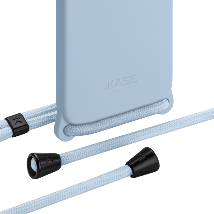 Coque en gel de silicone doux en bandouli&egrave;re pour Apple iPhone 12/12 Pro, Bleu Lilas