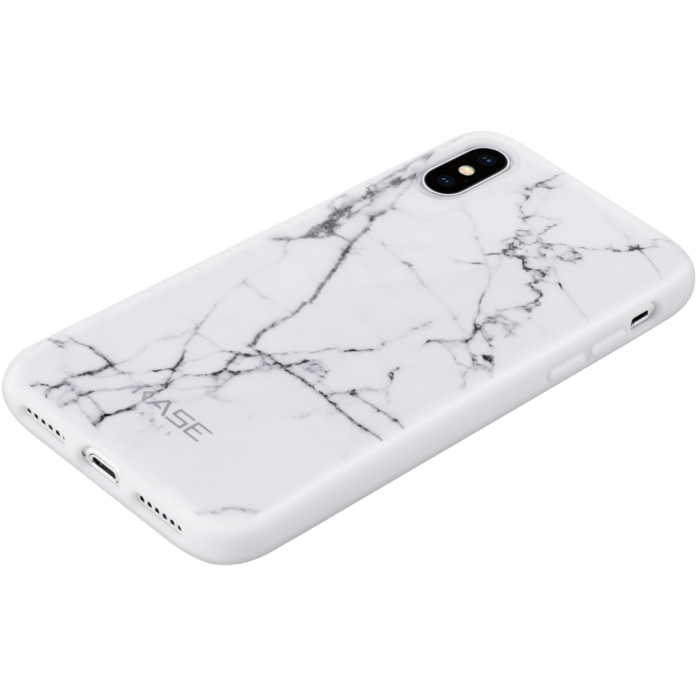 Coque effet marbr&eacute; pour Apple iPhone X/XS, Blanc