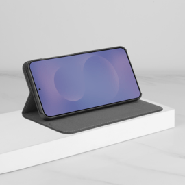 Coque clapet folio avec fente pour cartes & support pour Samsung Galaxy S25 Edge 5G, Noir