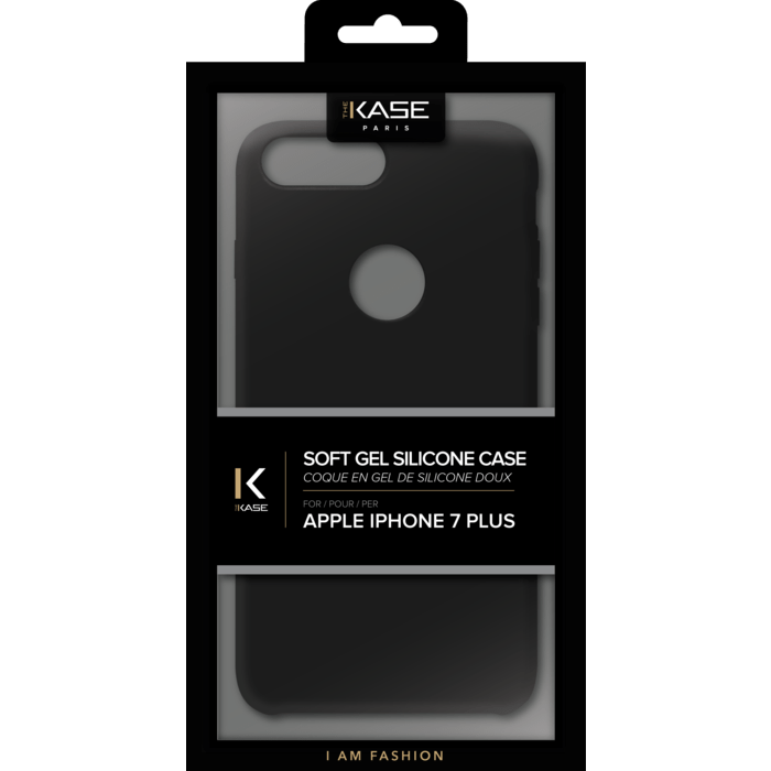 Coque en gel de silicone doux pour Apple iPhone 7 Plus, Noir satin