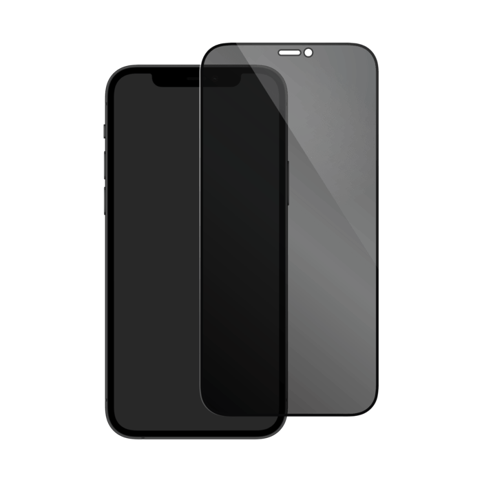 Full Coverage Privacy Tempered Glass Screen Protector For Apple Iphone 12 12 Pro Black The Kase