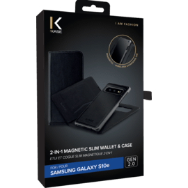 Portafoglio e custodia magnetica GEN 2.0 2 in 1 per Samsung Galaxy S10e, nero