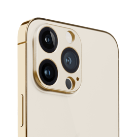 Metallic Alloy Camera Lens Protector for Apple iPhone 13 Pro/13 Pro Max, Platinum Gold