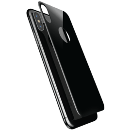 Protection arri&egrave;re en verre tremp&eacute; bord &agrave; bord incurv&eacute; (avec protecteur objectif cam&eacute;ra) pour Apple iPhone X, Noir