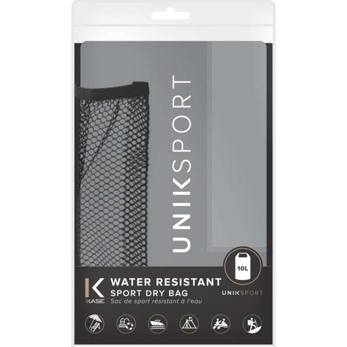 Borsa Sport Dry (10L) resistente all'acqua, grigio antracite