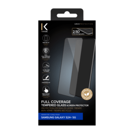 Protection d'&eacute;cran en verre tremp&eacute; (60% verre tremp&eacute; recycl&eacute;) pour Samsung Galaxy S24+ 5G, Noir