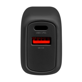 Chargeur mural PowerPort Speed LITE 20 W double USB UE + c&acirc;ble de charge/synchronisation rapide USB-C vers USB-C, noir