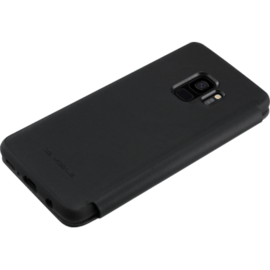 Ferrari Heritage Portofino Coque clapet en cuir v&eacute;ritable pour Samsung Galaxy S9, Noir