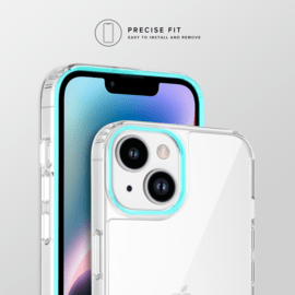 Coque antibact&eacute;rienne antichoc hybride invisible pour Apple iPhone 14 Plus, Transparente