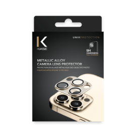 Protection en alliage métallique des objectifs photo pour Apple iPhone 12 Pro Max, Or Platine