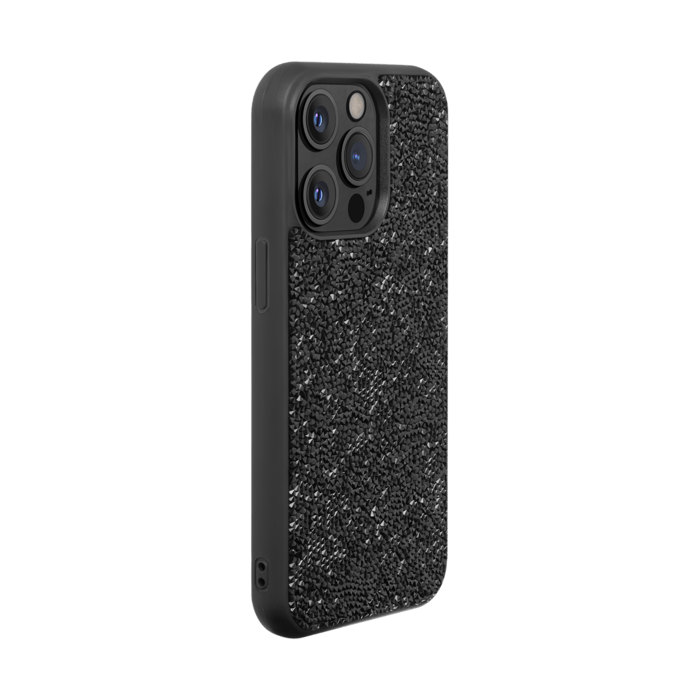 Coque Bling Strass pour Apple iPhone 13 Pro, Minuit Noir