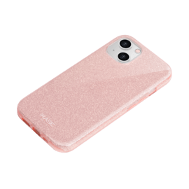 Coque slim&nbsp;paillet&eacute;e &eacute;tincelante pour Apple iPhone 13, Or Rose