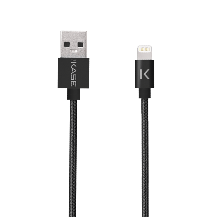 Cavo di ricarica / sincronizzazione USB da 2 m (Lightning® a USB) intrecciato metallizzato Apple MFi, nero