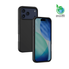 Coque antichoc en gel de silicone doux pour 55% de plastique recyclé Apple iPhone 17 Pro, Noir satin
