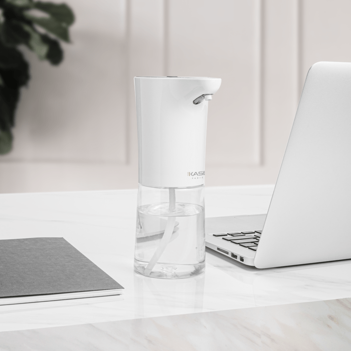 Distributeur automatique de solutions d&eacute;sinfectantes pour les mains (300mL), Blanc