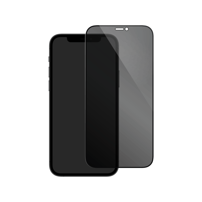 Protection d'&eacute;cran Priv&eacute;e en verre tremp&eacute; (100% de surface couverte) pour Apple iPhone 12 mini, Noir