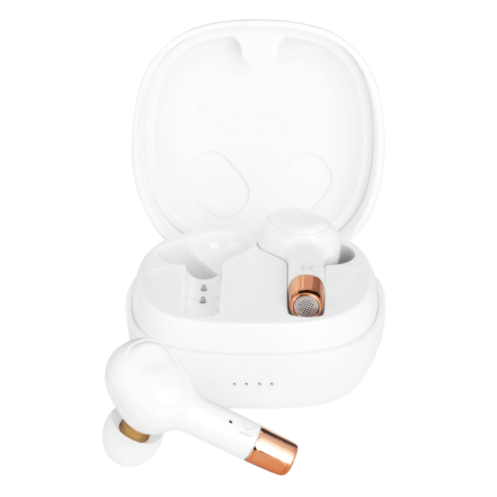 &Eacute;couteurs sans fil Sonik Pro intra-auriculaires avec bo&icirc;tier de chargement, Blanc perle