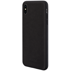 Coque en Suède Alcantara pour Apple iPhone XS Max, Noir Minuit