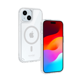 Coque antibactérienne antichoc magnétique invisible pour Apple iPhone 15, Transparente