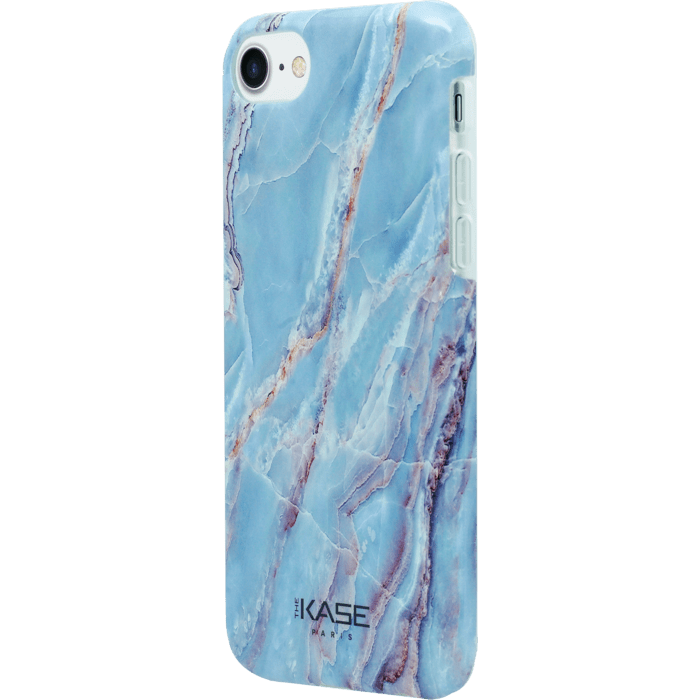 Coque en silicone effet marbr&eacute; pour Apple iPhone 6/6s/7/8/SE 2020, bleu granite
