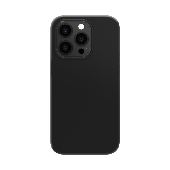 Coque antichoc en gel de silicone doux pour Apple iPhone 14 Pro, Noir satin