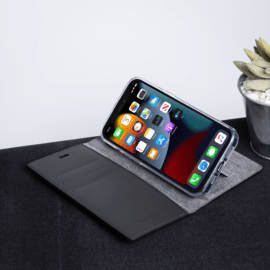 Diarycase 2.0 Custodia a portafoglio in vera pelle con supporto magnetico per Apple iPhone 13 mini, Midnight Black