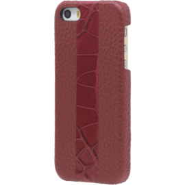 Case Case for Apple iPhone 5/5s/SE, Genuine alligator and grained calf leather, Red