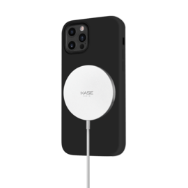 Coque antichoc magnétique en gel de silicone doux pour Apple iPhone 12/12 Pro, Noir satin